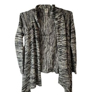 Roxy Womens Medium  Open Front Cardigan Open Knit  Black‎ White